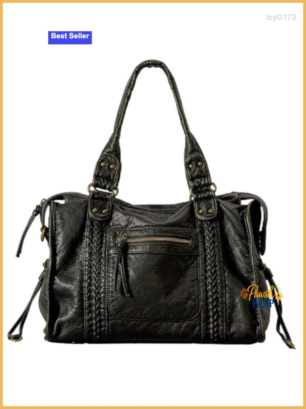 Women's Large Vintage Y2K Tote Bag Washed Vegan Leather Grunge Purse Slouchy